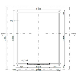 LP GARDEN hirsilato R-Kymppi, rakomalli, 10m²